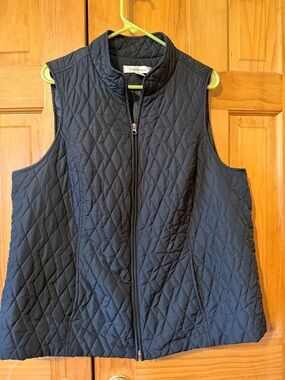 croft & barrow Navy Quilted Diamond Vest